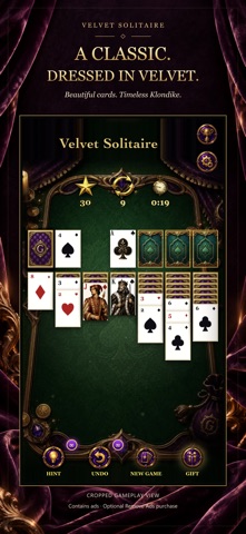 Velvet Solitaire: screenshot from the official iPhone App Store listing